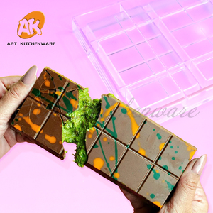 Molde de policarbonato de 3 cavidades para barras de chocolate estilo Dubai, molde para dulces de pistacho, herramientas de decoración de pasteles para el Día de San Valentín, utensilios de repostería para cocina - Product Image 6