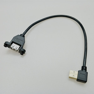 Lung Kay <b>USB</b> <b>2.0</b> AM to AF Extension Cable Black Copper Wire 3A Fast Charging Data Cable With Screws And Nuts - Product Image 2