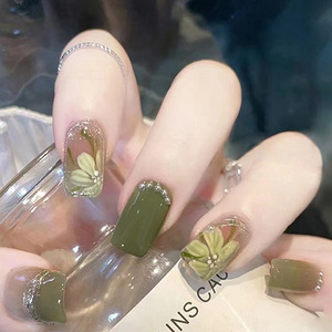 <span class=keywords><strong>Uñas</strong></span> Acrílicas Naturales Cortas con Punta Francesa, <span class=keywords><strong>Uñas</strong></span> Postizas Duraderas y Reutilizables, Venta al por Mayor, Logotipo Personalizado - Product Image 1