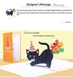 Carte de vœux 3D en papier fait main avec enveloppe, motif chaton arc-en-ciel qui fait des farts, pour Thanksgiving et anniversaire - Product Image 6