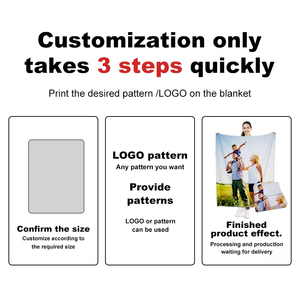 Bán buôn cá nhân trắng siêu mềm <span class=keywords><strong>polyester</strong></span> thăng hoa tùy chỉnh flannel ảnh logo in trắng ném lông cừu chăn - Product Image 5