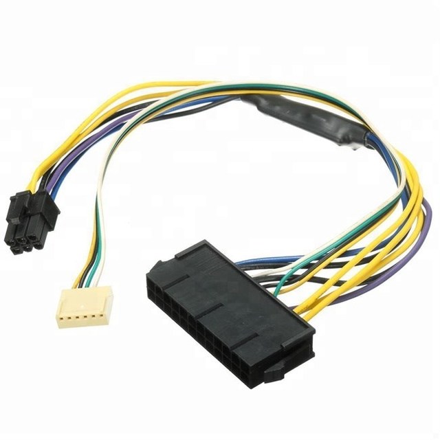 Power Cable 24P to 6P for Mainboard Server HP Z220-Z230 SFF Workstation Black