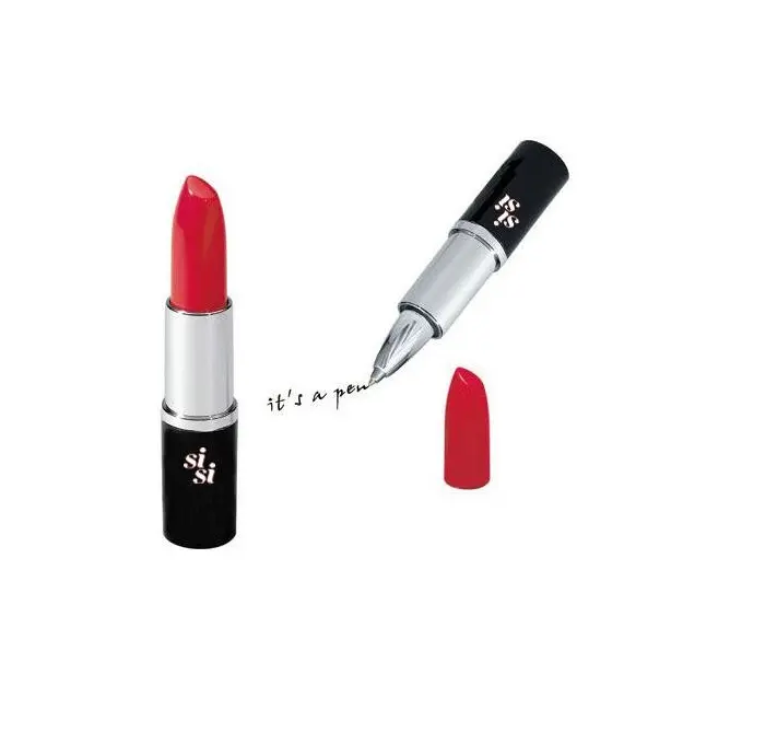 Bolígrafo de plástico con forma de lápiz labial para mujer, logo personalizado, promoción, regalo gratis