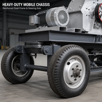 Concasseur à marteaux diesel mobile PC600x400, petite taille, avec convoyeur à bande d'alimentation pour l'extraction de roches, de pierres et d'or dans les carrières