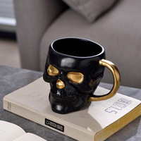 Cadeau d'Halloween et de Noël, tasse en céramique créative de forme irrégulière et amusante en forme de crâne, décoration artistique amusante en céramique, tasses