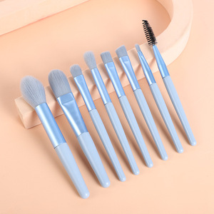 Ensemble de pinceaux de maquillage avec manche en plastique mat, outils de beauté, outils cosmétiques les plus vendus, logo personnalisé, 8 pièces/ensemble, mini pinceaux de maquillage pour fille - Product Image 4