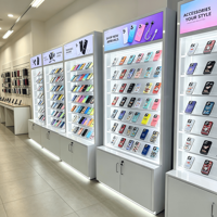 Vitrine d'exposition personnalisée pour coques de téléphone portable – Présentoir en bois et acrylique très demandé pour accessoires de téléphone et électronique
