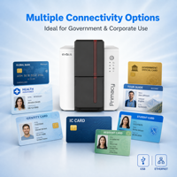 Imprimante de cartes d'identité Evolis Primacy 2, imprimante de cartes PVC recto-verso, 280 cartes par heure, 300x600 dpi, codage de cartes intelligentes, USB Ethernet