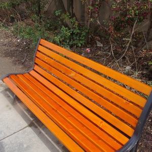 Outdoor Wooden Park <b>Bench</b> 1.5M Solid Wood Durable Patio <b>Bench</b> With Backrest Contemporary Design Modern Style Three Seater - Product Image 3