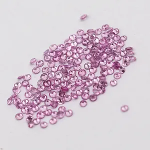 SGARIT – bijoux en gros, 1mm 2mm rond naturel rose saphir pour bijoux personnalisés, pierres précieuses en vrac rose saphir