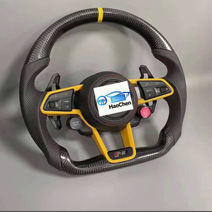 Volant de direction de type D modifié haut de gamme, mélange carbone sec et grain de bois, multifonction, chauffant, remplacement pour Audi <span class=keywords><strong>RS</strong></span> <span class=keywords><strong>Line</strong></span> - Product Image 3