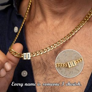 Meistverkaufte Kubanische Gliederkette Mehrfach-Namensperlen Personalisierte Gravierte Halsketten für Vatertag Herren Individuelles Geschenk - Product Image 5