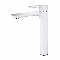 Robinet de lavabo anti-traces de doigts à poignée unique, mitigeur de salle de bain avec cartouche céramique, eau froide et chaude