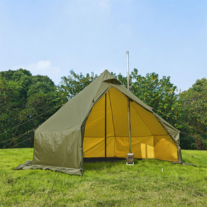 Tente de camping chaude OEM coupe-vent 4 saisons avec cheminée, tente pyramide légère pour bushcraft en extérieur avec jupe de protection contre la neige - Product Image 1