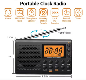 Nueva Radio Portátil AM/FM/SW de Banda Completa con Pantalla Grande y Sonido Estéreo para Uso en Interiores y Exteriores para Personas Mayores - Product Image 4