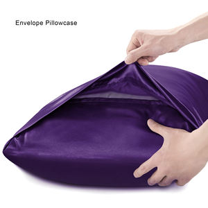 Nouveau Style taie d'<span class=keywords><strong>oreiller</strong></span> taie d'<span class=keywords><strong>oreiller</strong></span> oreillers de couleur personnalisée pour dormir confortable <span class=keywords><strong>100</strong></span>% Polyester Satin prune couleur pourpre - Product Image 4