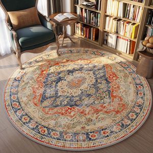 Tapis de salon rond de style nordique, motif géométrique, antidérapant, tissé à la machine, pour la décoration de la maison - Product Image 4