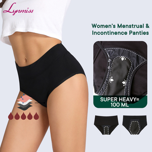 Lynmiss Womens lưới thời gian quần lót eo cao kinh nguyệt rò rỉ bằng chứng đồ lót không kiểm soát tóm tắt bảo vệ - Product Image 1