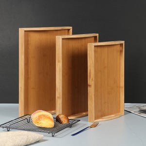 Bamboo Wooden Serving <b>Tray</b> Rectangular Natural Color For Food Tea Coffee Bread Fruit Display - Product Image 4
