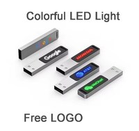 Clé USB 3.0 de 4 Go à 512 Go, clé USB, nouvelle conception de bâton lumineux avec interface métallique compatible USB 2.0