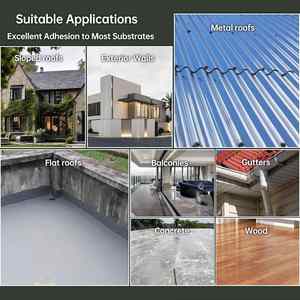 Sellador Líquido de Poliurea Impermeable, Revestimiento Moderno para Reparación de Fugas en Paredes Exteriores, Azulejos, Metal, Techos de Baja Pendiente y Cimentaciones - Product Image 4