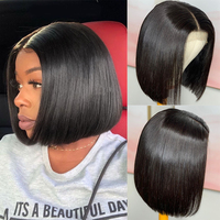 Pelucas Bob con Cierre de Encaje 2x6 SDD de Cabello Humano Vietnamita 100% Natural Liso Extremo para Mujeres Negras