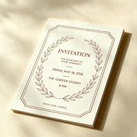 Invitación de Fiesta con Diseño Retro Personalizado, Impresión de Arte Lineal para Banquetes Privados y Eventos Formales