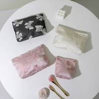 Trousse de Maquillage en Toile Rose à Motifs Floraux pour Femme, Grande Capacité, Sac de Voyage, Pochette de Rangement, Fermeture Éclair pour Rouge à Lèvres