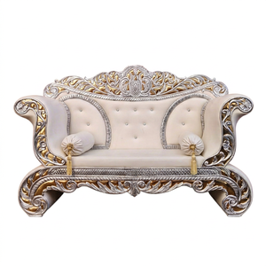 Canapé sculpté à la main de style trône, ensemble de canapés de luxe pour scène de mariage, canapé royal de style européen pour la décoration d'événements - Product Image 1