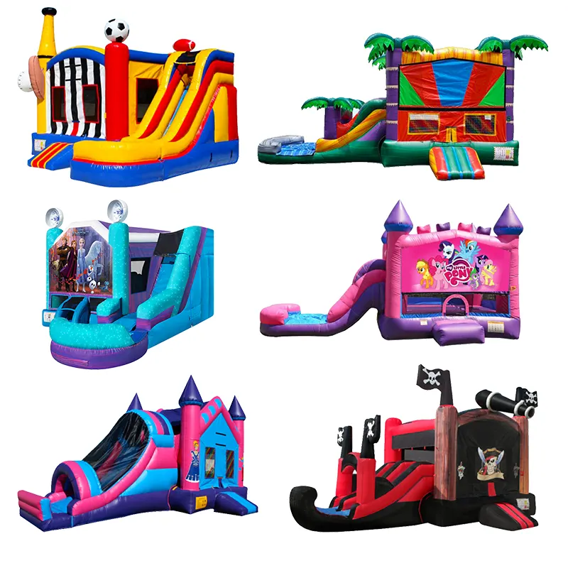 Hot sale commercial grade party rental amazon my little pony bounce house water slide for adults