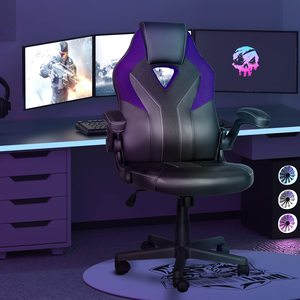 <span class=keywords><strong>Sillas</strong></span> de Escritorio Ergonómicas Giratorias de Piel Sintética PU Pvc Color Morado para Juegos, <span class=keywords><strong>Sillas</strong></span> de Esports con Reposabrazos Abatibles - Product Image 6