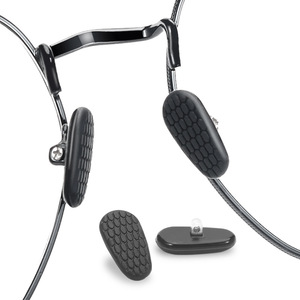 Coussinets de nez en silicone pour lunettes, antidérapants, texturés, noirs, accessoires universels de support pour lunettes avec fixation par vis - Product Image 1