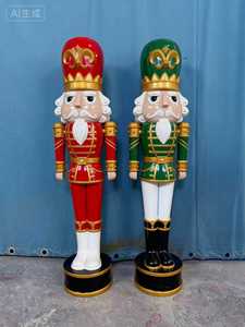 Escultura de Soldado <span class=keywords><strong>Cascanueces</strong></span> de Fibra de Vidrio de Tamaño Real, Estatua de <span class=keywords><strong>Cascanueces</strong></span> Multicolor para Decoración Navideña y Diseño de Escaparates - Product Image 3