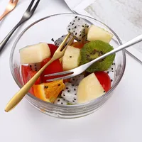 Fourchette à fruits en acier inoxydable, petit cure-dent multifonctionnel, couteaux à gâteau de lune, pics à nourriture, accessoires de cuisine 13x1cm