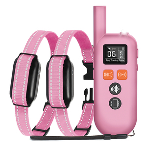 Collar de Adiestramiento para Perros Recargable Rosa Sin Choques con Control Remoto, Vibración y Sonido, Material de Nailon Reflectante, Resistente al Agua IP67 - Product Image 1