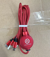 Kabel USB Tuti 3A 1.2m 3 in 1 Kabel Pengisian Cepat Nylon Barid USB a ke Type-C, Kabel Micro USB sebagai Hadiah Kabel Pengisian untuk Ponsel