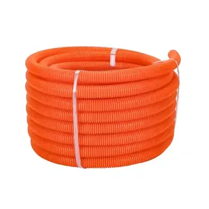 Pu Reinforced Flexible 25mm Pvc Corrugated Conduit Orange Plastic Pipe Electric Tube Flexible