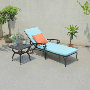 <span class=keywords><strong>Chaise</strong></span> longue de jardin en <span class=keywords><strong>aluminium</strong></span> moulé, durable, de luxe, pour la plage, la terrasse, la cour, la piscine, le parc, pliable, portable, pour la cour - Product Image 6