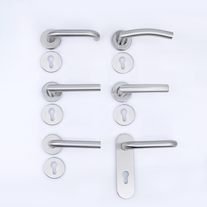 En 1906 Euro phong cách rỗng thương mại Lớp 3 thép không gỉ Lỗ mộng chia đòn bẩy tay nắm cửa trên hoa hồng - Product Image 6