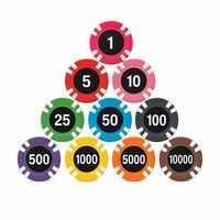 Jetons de casino en céramique antidérapants de qualité WSOP, 39 mm, 10 g, poids professionnel, qualité tournoi, jetons EPT, logo personnalisé