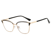 Monture de lunettes optiques Partagas Fancy Cat Eye en métal avec charnière à ressort, anti-lumière bleue, pour femmes