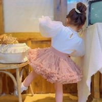 Jupe Tutu de Deuxième Génération pour Bébé Fille, en Dentelle Écologique, Coupe Évasée, Longueur Genou, Style Princesse, Tissu Chiffon Doux en Gaze, Modèle Lolita Convexe