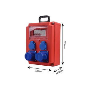กล่องจ่ายไฟแบบพกพา กันน้ำ 2 ช่องเสียบ 10A 2 ช่องเสียบอุตสาหกรรม 16A พร้อม RCD 63A 1P+N 220V IP65 สำหรับงานก่อสร้าง - Product Image 2
