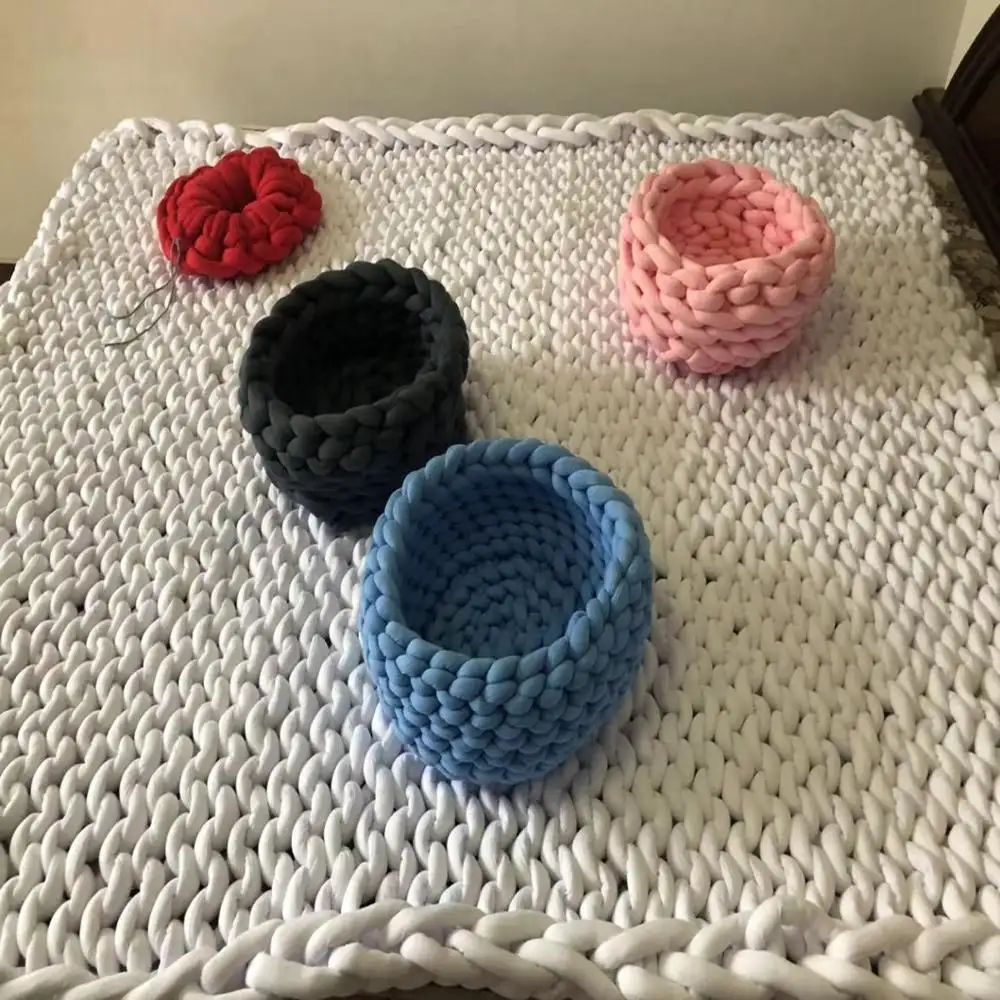 Cotton Tube Filled Braid Blanket Knit Blanket Handmade Blanket