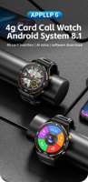 Reloj Inteligente Android 4G con Pantalla IPS de 1.54 Pulgadas, Navegación GPS, Llamadas Bluetooth, Resistencia al Agua IP67, Monitor de Ritmo Cardíaco, Rastreador de Actividad Física, Correa Magnética de Silicona