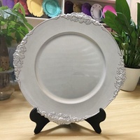 Assiette de présentation dorée en plastique modèle France, vente en gros à prix réduit pour table de mariage