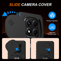 Nouvelle conception d'étui de téléphone magnétique antichoc en PC+TPU pour Redmi Note 14 Pro 15 14, protection arrière avec support rotatif à 360 degrés