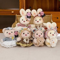 Boneka Beruang Ibu dan Bayi Lisa OEM ODM, Topi Bordir Renda, Boneka Super Lembut, Dekorasi Rumah, Hadiah Anak, Kenyamanan Emosional