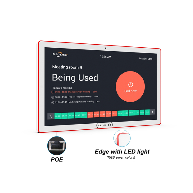 2025 Wall Mount 21.5 Inch Android 14 Tablet PC NFC POE Touch Screen Edge LED Light 4+32GB for Business Meetings Optional NFC POE