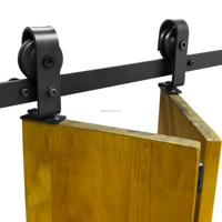 Kit de Herrajes RHETECH de Latón para Puerta Plegable de Granero con Soporte de Pared y Diseño Moderno para Uso en Exteriores y Salas de Estar